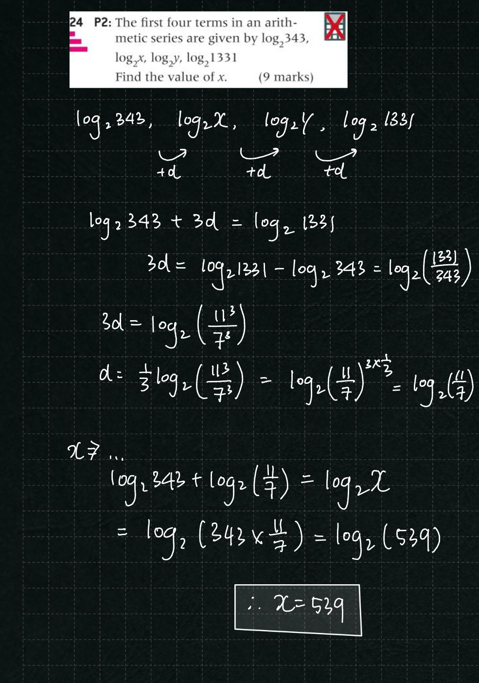 IB math HL (Log + Sequence) video version