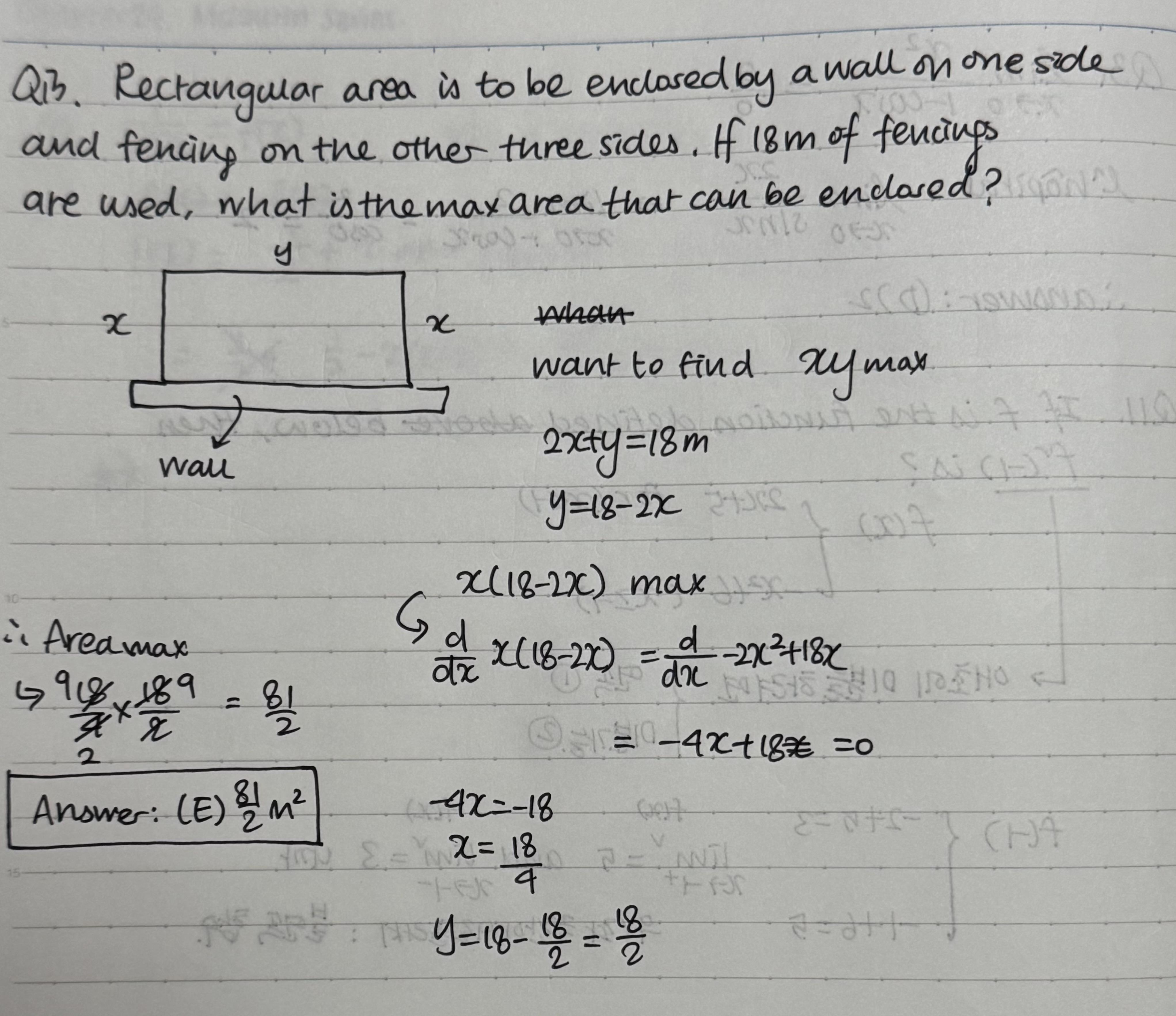 Calculus Maximum Question