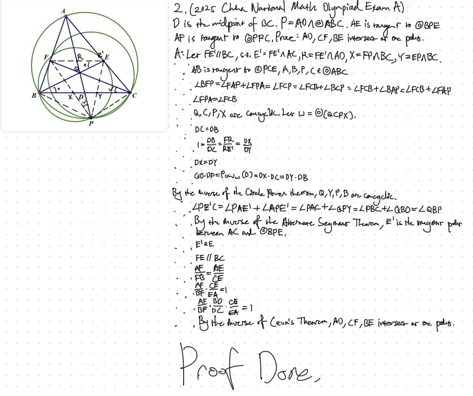Geometry - 2025 China National Math Olympiad Exam A